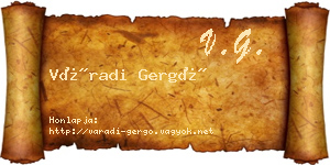 Váradi Gergő névjegykártya